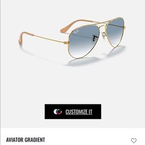 Ray-bans large aviator clear blue gradient sunglasses